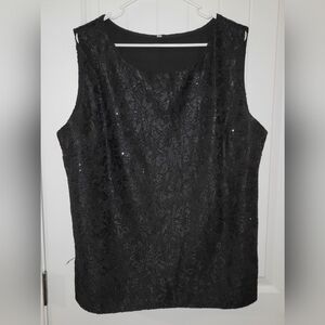Elegant Black Lace Sleeveless Top NWOT 26 ❤️